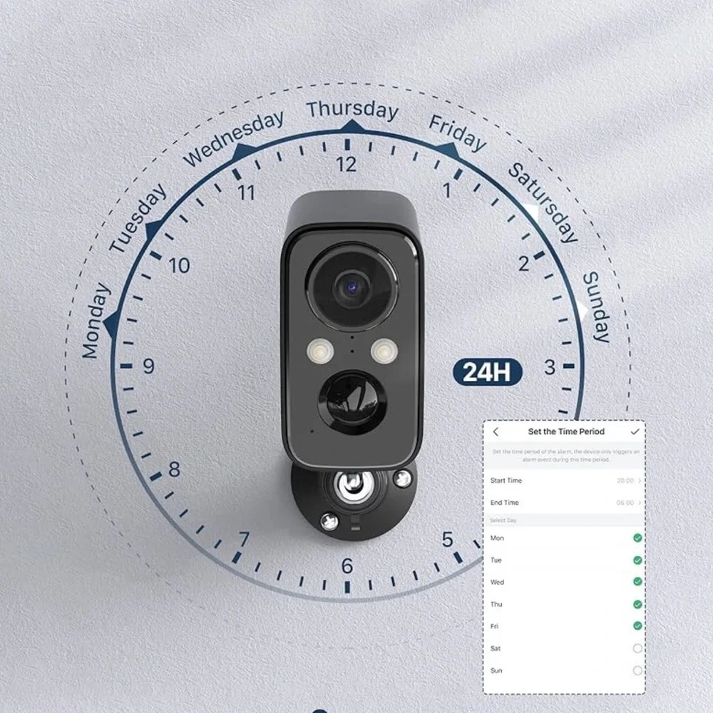 Black Security Camera with Night Vision
